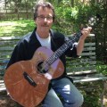Jay Rosenblatt with Cocobolo and redwood handbuilt&nbsp;guitar