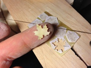 Hand cut MOP maple leaf