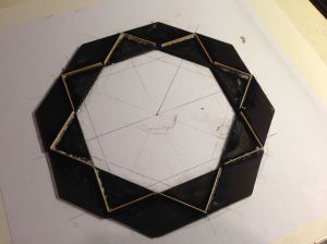 Assembly of the geometric rosette on a Jay Rosenblatt Guitar