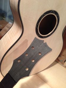 Headstock before JR Logo inlay.  © Jay Rosenblatt Guitars