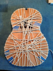 Binding attached with traditional rope system on Ukulele by © Jay Rosenblatt