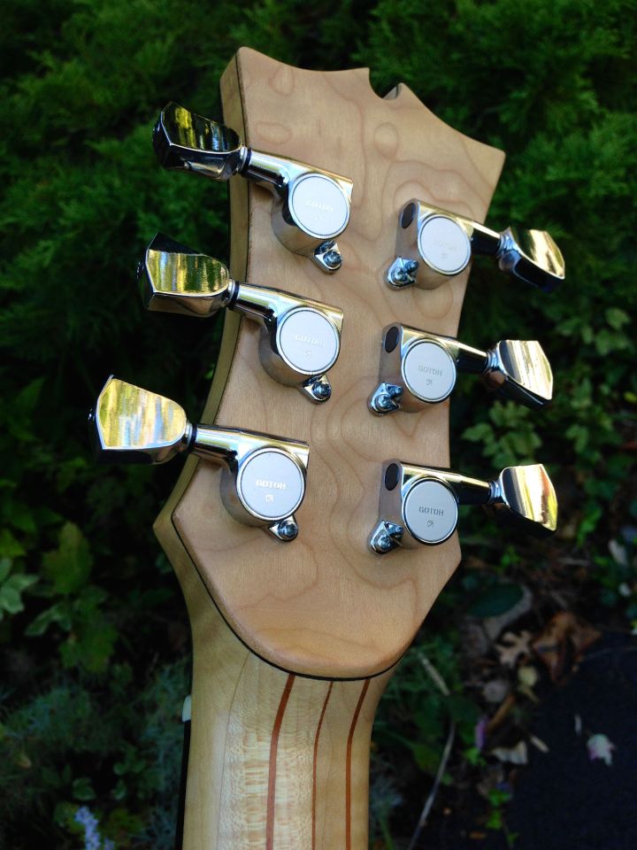 Reverse of Headstock on Maple guitar by Jay Rosenblatt