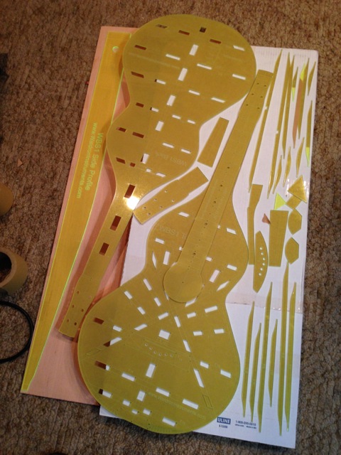 Weissenborn template from Waldron Music used for body and bracing dimensions