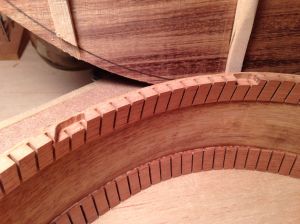 Notches for braces are routed